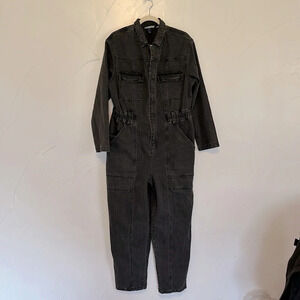 Universal Thread Black Denim Jumpsuit Boiler Suit NWOT 14
